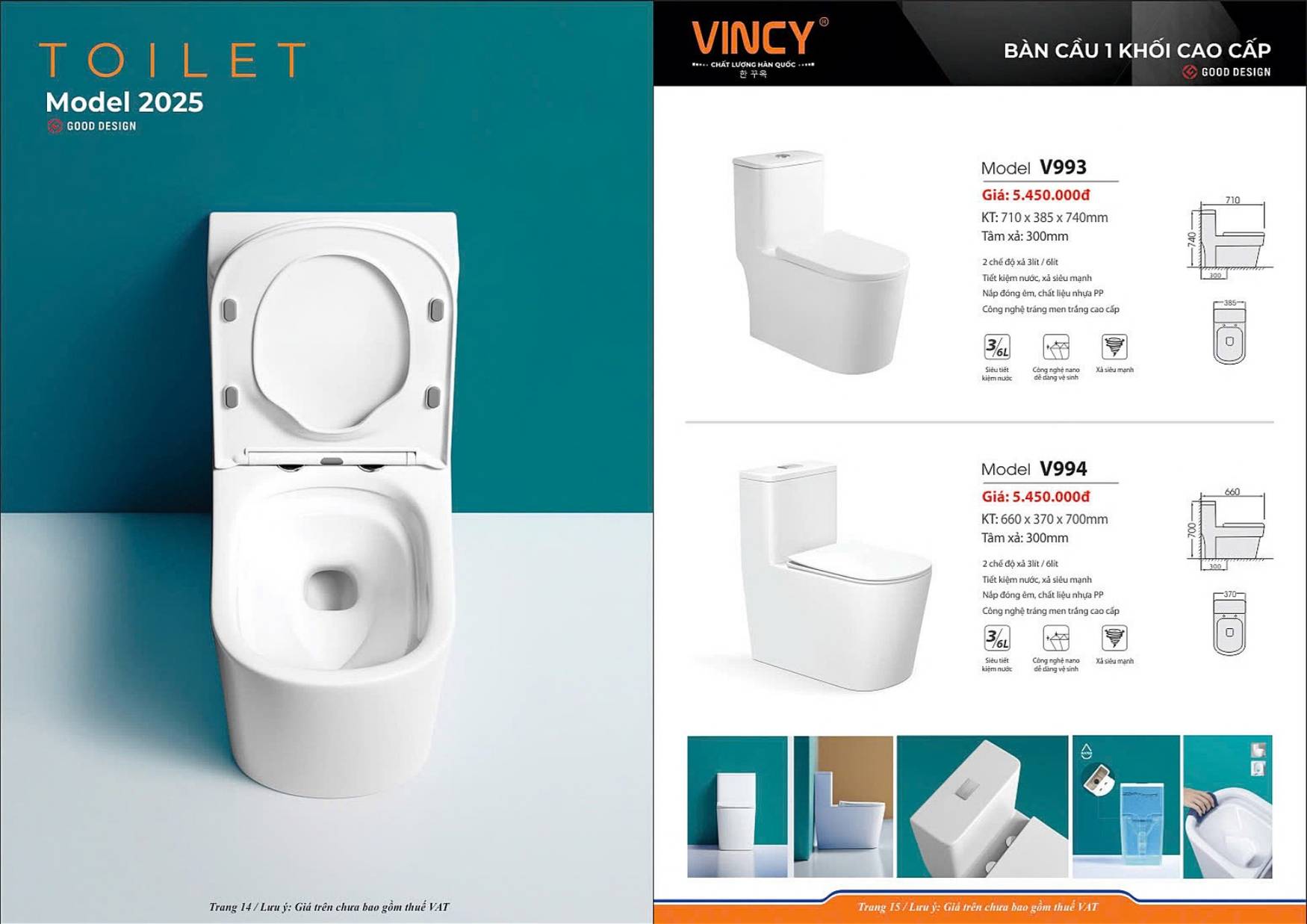 Thiết bị vệ sinh VINCY Catalogue và Bảng giá mới nhất 2025 /Page 8